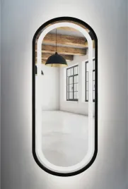 lustro-owalne-czarne-50-150-cm-led-piaskowane-wlacznik-dotykowy