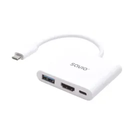 hub-rozdzielacz-adapter-usb-c-na-hdmi-usb-3-0-power-delivery-savio-ak-48-bialy