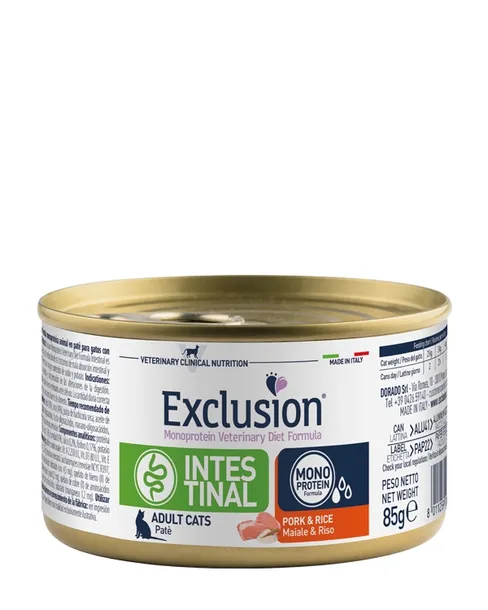 EXCLUSION INTESTINAL CAT ADULT PORK & RICE 0,085 KG