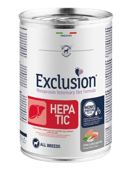 EXCLUSION HEPATIC DOG ADULT PORK & RICE and PEA 0,4 KG