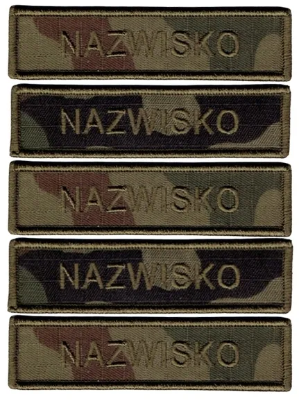IMIENNIK nazwisko na mundur wojskowy wz2024 US-22 naszywka na rzep 5 szt.