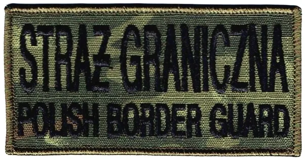 STRAŻ GRANICZNA POLISH BORDER GUARD naszywka SG-14 rzep napisy czarne