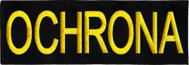ochrona-duza-naszywka-na-plecy-rzep-napis-haft-zolty