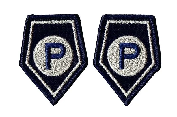 POLICJA Służba Prewencji korpusówki policyjne patki granatowe naszywki haft