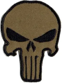 punisher-naszywka-olive-brown-kontur-czarny-rzep