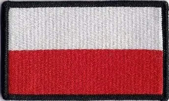 POLSKA Flaga naszywka 85x50 mm z flagą Polski haft rzep