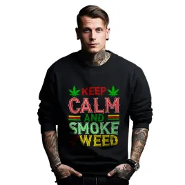 bluza-czarna-meska-nadruk-keep-calm-and-smoke-weed