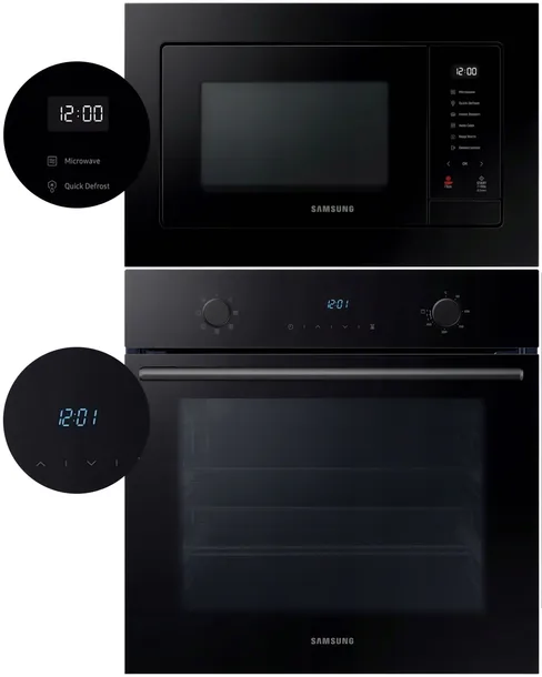 Zestaw AGD SAMSUNG NV68A1145CK + MS23A7318AK czarny piekarnik + mikrofala