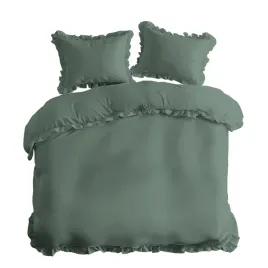 posciel-160x200-mietowa-jednobarwna-z-falbanka-pure