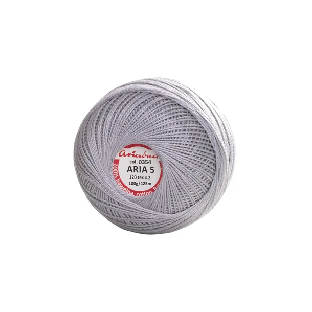 Kordonek Ariadna Aria 5 100g jasny popielaty 354