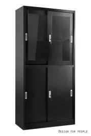 metalowa-szafa-biurowa-zamykana-regal-xd-015-z-przeszkleniem-unique-czarna
