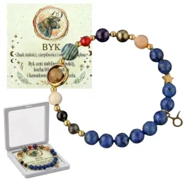 byk-bransoletka-zodiakalna-kolorowe-koraliki-kartka-pudelko-prezent