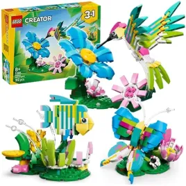 lego-creator-3w1-dzikie-zwierzeta-kolorowy-koliber-motyl-ryba-312-el-31384