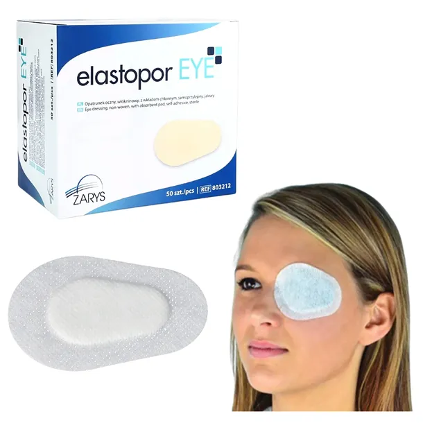 OPATRUNEK PLASTER NA OKO JAŁOWY ELASTOPOR EYE 5,8 X 8,3 CM – 50 SZT.