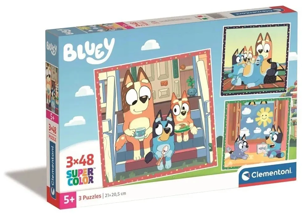 puzzle-3x48-super-kolor-bluey-clementoni