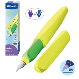 pioro-wieczne-twist-dla-dzieci-prawo-lewo-zolte-zielone-neon-yellow-pelikan