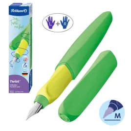 pioro-wieczne-twist-dla-dzieci-prawo-lewo-zielone-zolte-neon-green-pelikan
