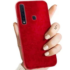 etui-do-samsung-galaxy-a9-2018-wzory-czerwone-serca-roze-obudowa-pokrowiec