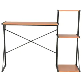 vidaxl-biurko-z-regalem-czarno-brazowe-116-x-50-x-93-cm
