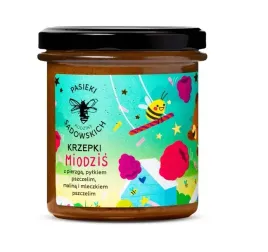 krzepki-miodzis-miod-z-malina-pylkiem-pierzga-i-mleczkiem-pszczelim-410g