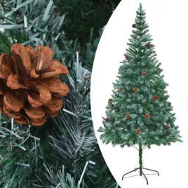 vidaxl-sztuczna-choinka-z-szyszkami-210-cm