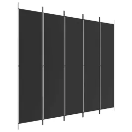 vidaxl-parawan-5-panelowy-czarny-250x220-cm-tkanina