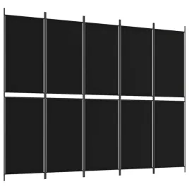 vidaxl-parawan-5-panelowy-czarny-250x200-cm-tkanina
