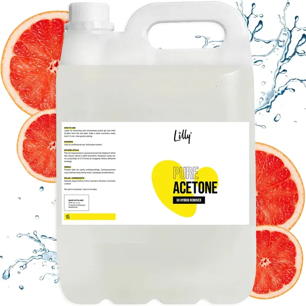 ACETON ZMYWACZ DO PAZNOKCI DO USUWANIA HYBRYDY 5000 ML LILLY ZAPACHOWY