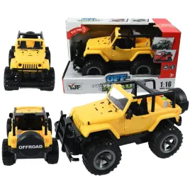 zolty-samochod-terenowy-off-road-auto-na-baterie-dzwiek-swiatlo