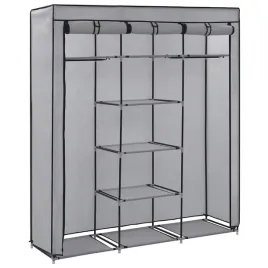 vidaxl-szafa-z-przegrodami-i-drazkami-szara-150x45x175-cm-tkanina