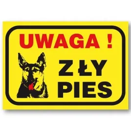 uwaga-zly-pies-tabliczka-bezpieczenstwa-plyta-twarda-pvc-130-x190-mm