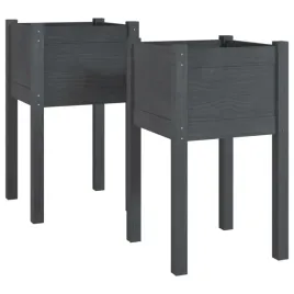 vidaxl-donice-ogrodowe-2-szt-szare-40x40x70-cm-drewno-sosnowe