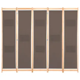 vidaxl-parawan-5-panelowy-brazowy-200-x-170-x-4-cm-tkanina