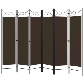 vidaxl-parawan-6-panelowy-brazowy-240-x-180-cm