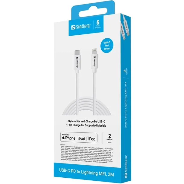 sandberg-usb-c-pd-to-lightning-mfi-2m-bialy