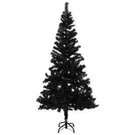 vidaxl-sztuczna-choinka-z-lampkami-i-bombkami-czarna-150-cm-pvc