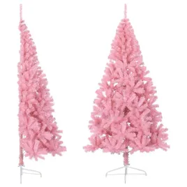 vidaxl-sztuczna-choinka-polowka-ze-stojakiem-rozowa-240-cm-pvc