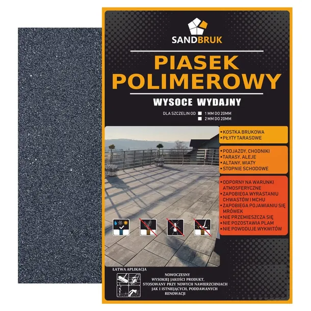 SandBruk Piasek Polimerowy Fuga Do Kostki Brukowej Grafitowo Czarny 10 kg