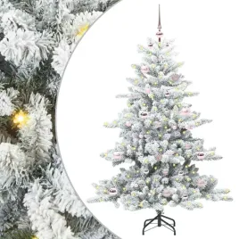 sztuczna-choinka-na-zawiasach-150-cm-z-dekoracyjnymi-lampkami-led-bialy