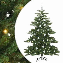 sztuczna-choinka-na-zawiasach-150-cm-z-dekoracyjnymi-lampkami-led-zielona