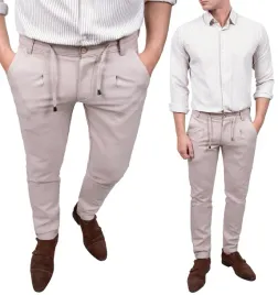 spodnie-meskie-bezowe-dopasowane-eleganckie-podwiniety-mankiet-nogawki-37