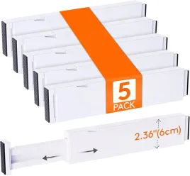 organizery-do-szuflad-lifewit-5-sztuk-biale-dlugosc-28-43-cm-wysokosc-6-cm