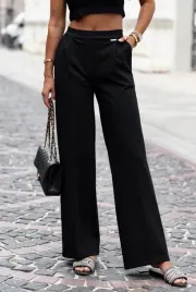 Zdjęcie produktu Spodnie damskie eleganckie w kant Jinny czarny M/L