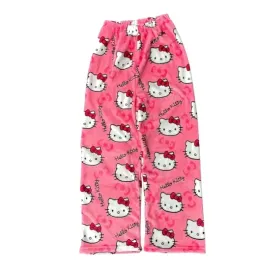 flanelowe-spodnie-pizama-hello-kitty-pluszowe