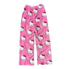 flanelowe-spodnie-pizama-hello-kitty-pluszowe