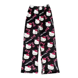 flanelowe-spodnie-pizama-hello-kitty-pluszowe
