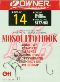 nr-14-haczyki-owner-czarne-drop-shot-mosquito-hook-wydluzone