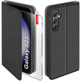 etui-z-klapka-do-samsung-s23-zamykane-czarne-futeral-szklo-9h
