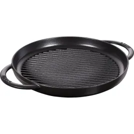 staub-okragla-patelnia-zeliwna-grillowa-z-dwoma-uchwytami-30-cm-czarna
