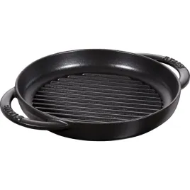 staub-okragla-patelnia-zeliwna-grillowa-z-dwoma-uchwytami-22-cm-czarny